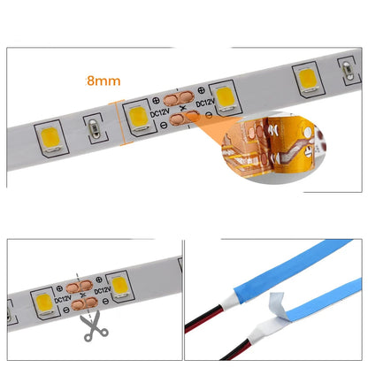 | ⚡🔌 Újdonságok, LED szalag 4040 5050 DC12V 60LED/m 6W/m Rugalmas LED lámpa. RGB 5050 LED szalag 300LED 5m