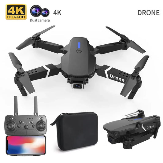 Professzionális Drone E88 4k széles látószögű HD kamera WiFi fpv magasság Tartás Összecsukható RC quadrotor helikopter