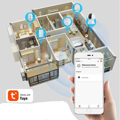 KERUI Tuya Okos Mini WiFi IP kamera beltéri vezeték nélküli otthoni biztonsági AI Human Detect CCTV megfigyelő kamera 2 MP automatikus nyomkövető.