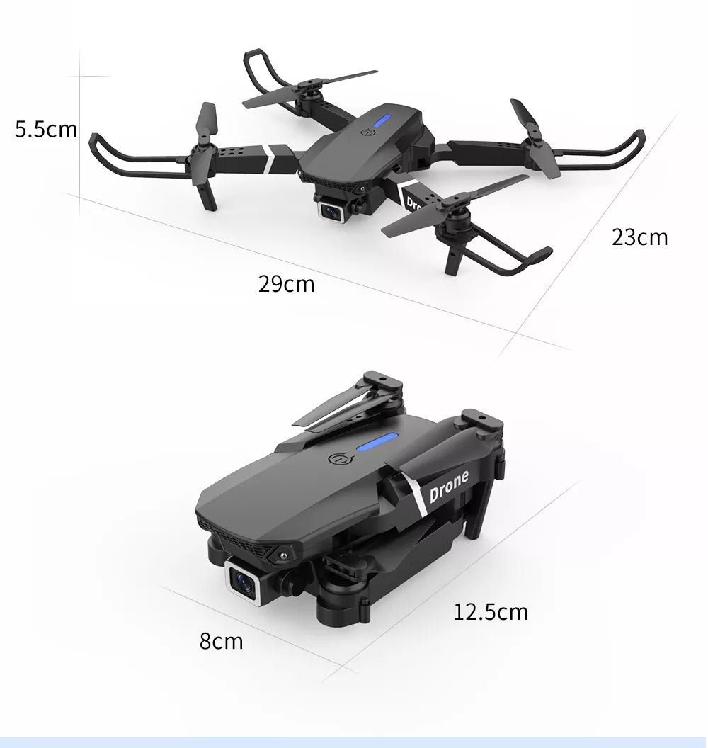 Professzionális Drone E88 4k széles látószögű HD kamera WiFi fpv magasság Tartás Összecsukható RC quadrotor helikopter